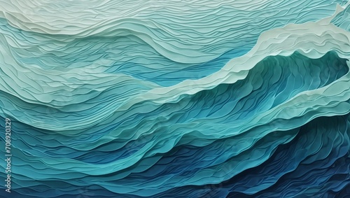 Blue gradient with beautiful waves theme made by AI generative