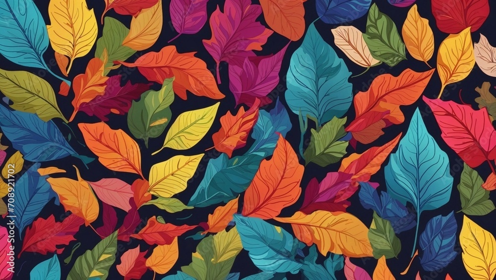 pretty colorful leaf patern illustration made by AI generative made by AI generative
