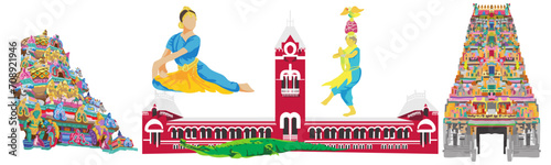 Vector city elements of Chennai