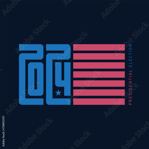 Poster for the United States presidential election in 2024. Election banner inviting to vote.