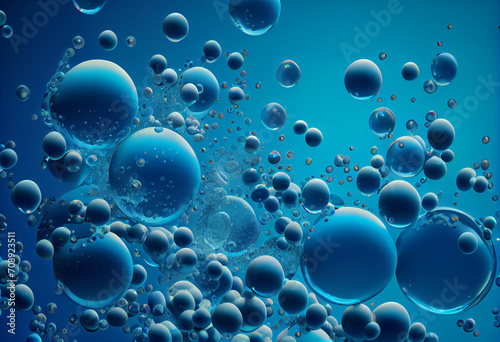 A blue background of bubbles over a blue background.