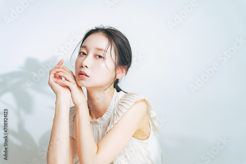 Fotografie ナチュラルメイクの女性の美容イメージ