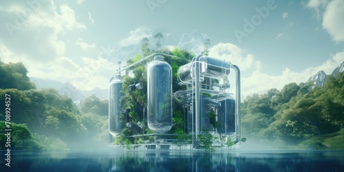 Clean hydrogen energy concept. Environment, eco friendly industry and alternative energy. futuristic technology for make sustainable envriormental by using artificial intelligence to reduce emission