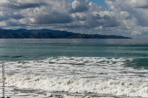 waves on the Mediterranean sea in winter on the island of Cyprus 12