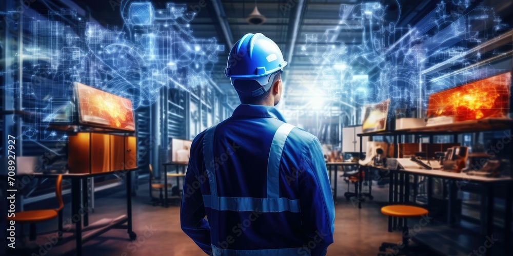 Workplace safety technology for zero accidents concept. Workplace safety technology in production process with safety culture and training, safety technology, protections, health care, regulations Workplace safety technology for zero accidents concept. Workplace safety technology in production process with safety culture and training, safety technology, protections, health care, regulations
