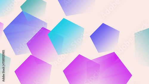 4K. Abstract modern background with moving multicolored polygons.