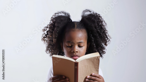 Girl reading book photo