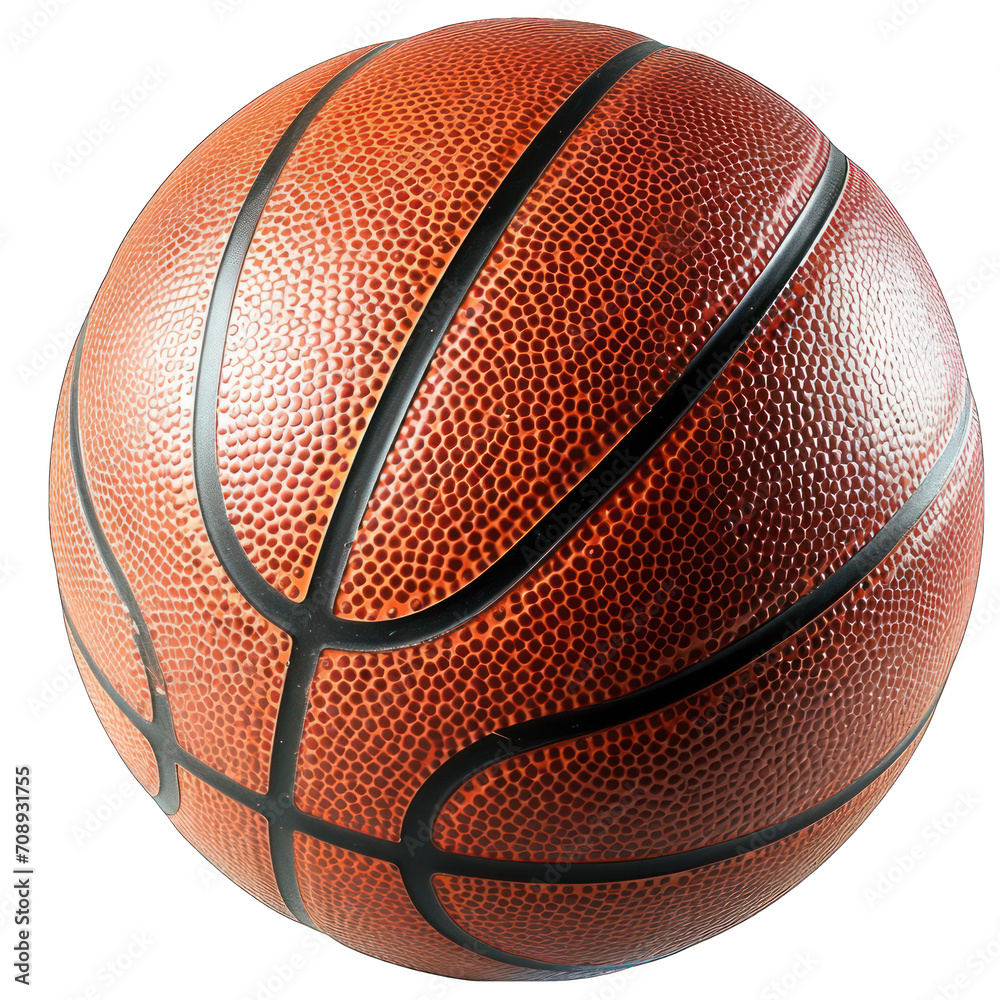 Fototapeta premium Basketball Ball Isolated on Transparent or White Background, PNG