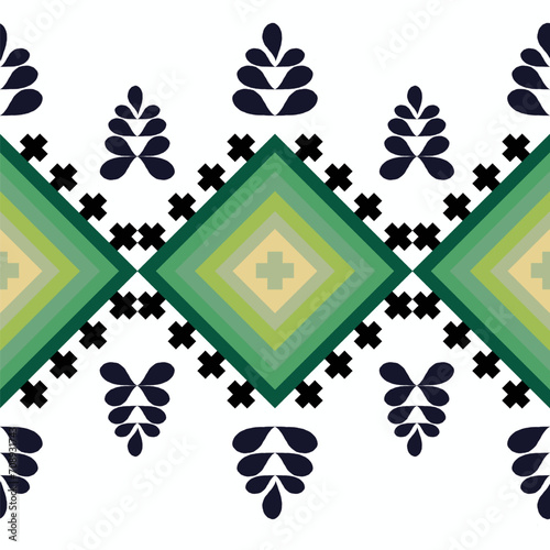 Seamless pattern. Geometric Aztec style. Mosaic on the tile. Ethnic carpet. Ethnic pattern.