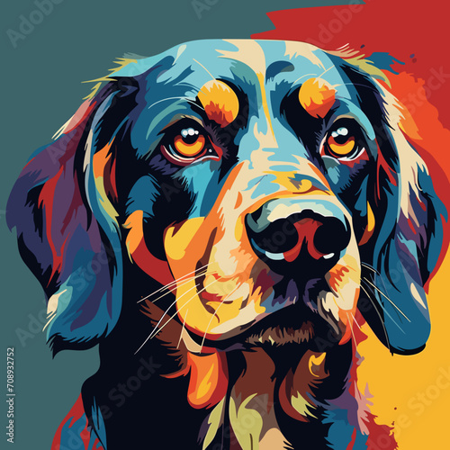 Vector illustration, Minimalist style, portrait of a dog. Beautiful portrain of a dog. Animal theme. Beautiful print for T-shirt.