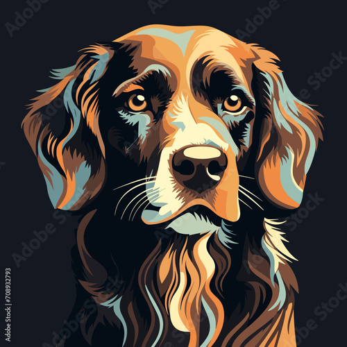 Vector illustration, Minimalist style, portrait of a dog. Beautiful portrain of a dog. Animal theme. Beautiful print for T-shirt.
