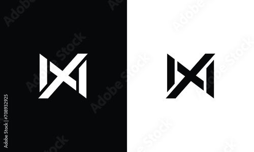 Abstract letter WX, MX logo design vector template photo