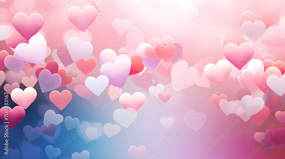 Valentine's Day, love and romance background, background with heart shapes