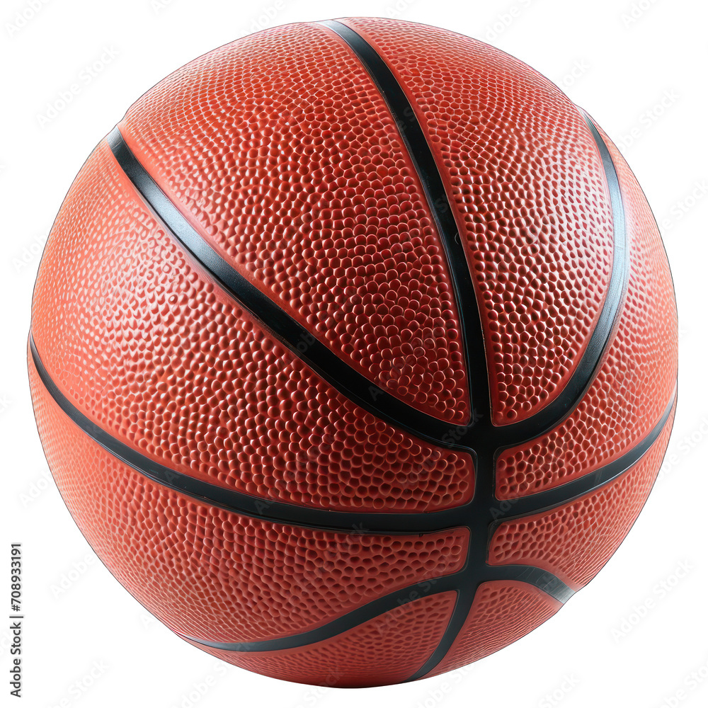 Basketball Ball Isolated on Transparent or White Background, PNG