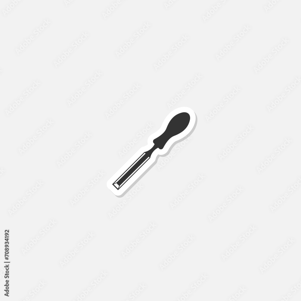 Wood Chisel icon sticker isolated on gray background Wood Chisel icon sticker isolated on gray background