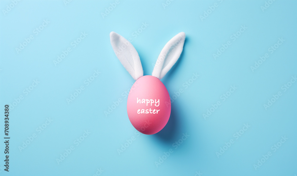 Fototapeta premium Osterei in pink mit Hasenohren