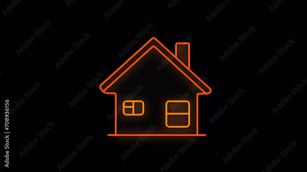 a red and orange outline house a red and orange outline house