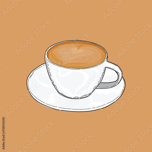 a cup of latte illustration vector design