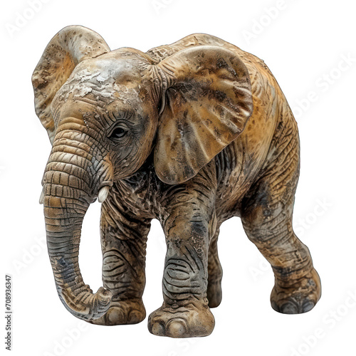 Elephant Toy Isolated on Transparent or White Background, PNG