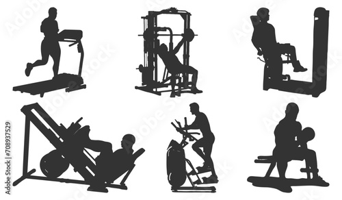 Empowering Your Journey, Man Fitness Within Machine Silhouettes