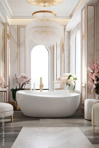 luxury bathroom with bathtub