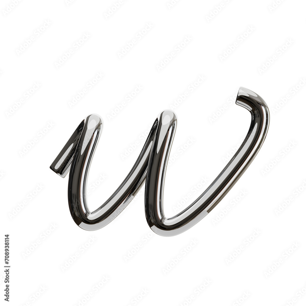 W Letter 3D Shape Chrome Text. 3d illustration, 3d element, 3d rendering. 3d visualization isolated on a transparent background W Letter 3D Shape Chrome Text. 3d illustration, 3d element, 3d rendering. 3d visualization isolated on a transparent background