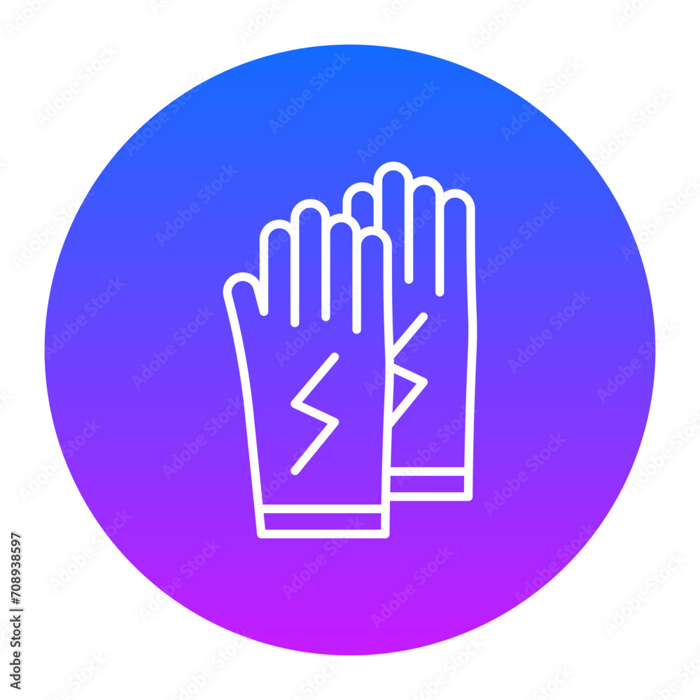 Fototapeta premium Electrician Gloves Icon of Electrician Tools iconset.
