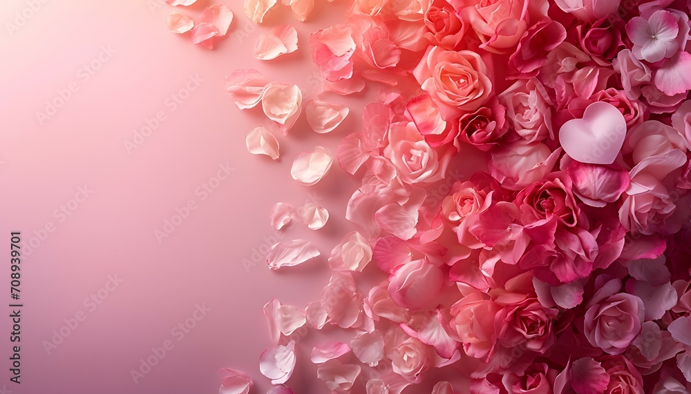Obraz premium Valentine's Day Love with Pink Roses