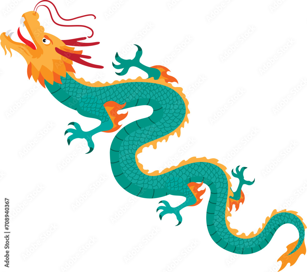 Obraz premium chinese dragon on white background