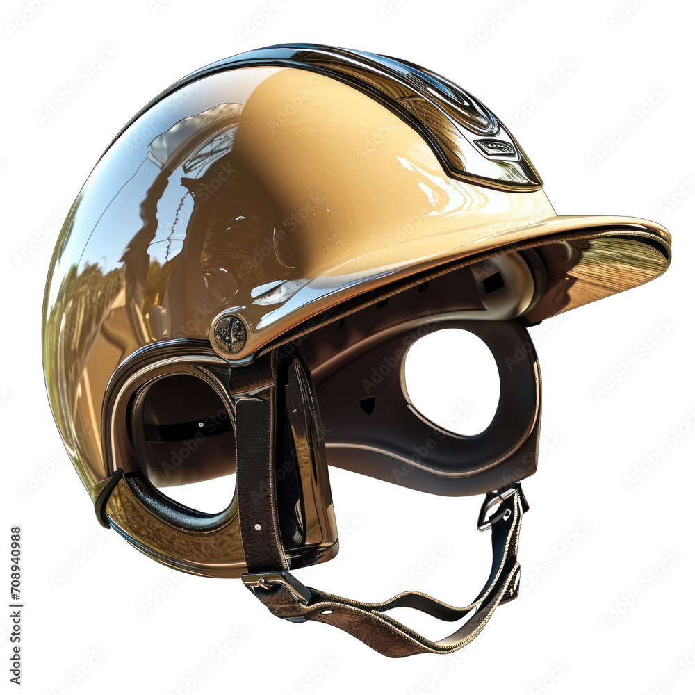 Fototapeta premium Equestrian Helmet Isolated on Transparent or White Background, PNG