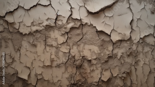 Closeup of a weathered and textured cracked wall, showcasing the beauty in decay and the passage of time