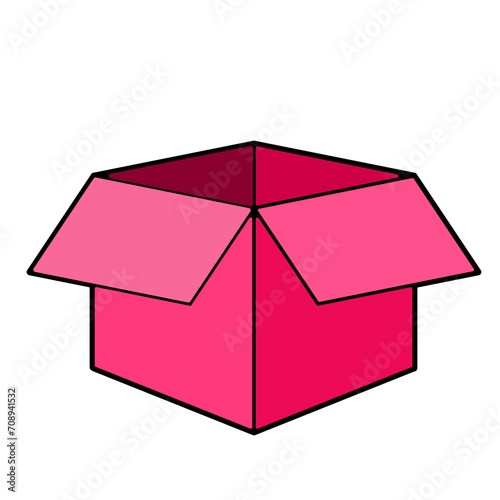 pink box opened icon vector illustration 