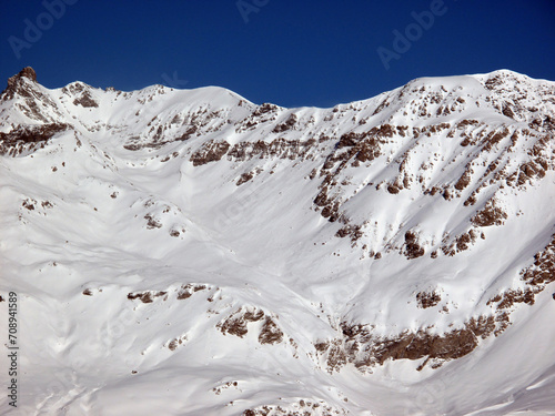 Sky slopes, mountains and blue sky - Val-Cenis - Haute Savoie - France photo