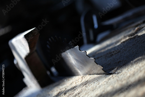 Saw blade - Sawmill workshop - Forest of Birse - Strachan - Scotland - UK photo