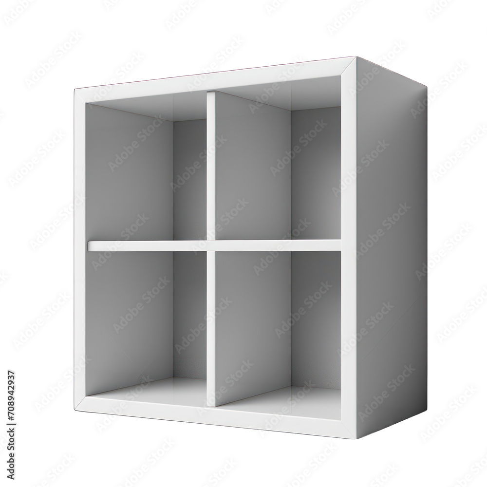 White Cube Shelf Isolated on Transparent or White Background, PNG White Cube Shelf Isolated on Transparent or White Background, PNG