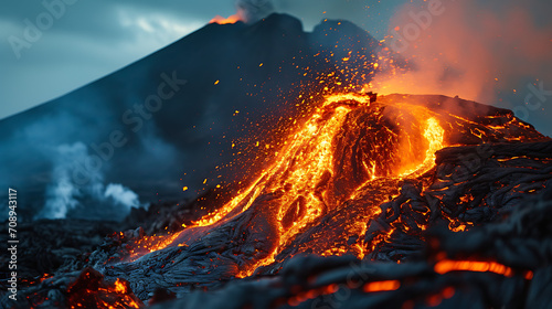 Lava Unleashed: Close-Up Glimpse of Intense Volcanic Activity