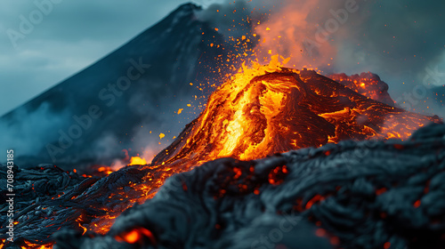 Lava Unleashed: Close-Up Glimpse of Intense Volcanic Activity