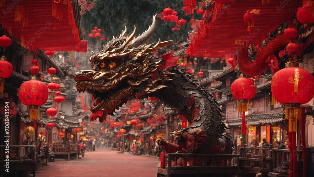 Chinese New Year of the Dragon. generative AI