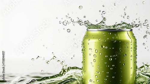Green Soft Drink Can Mockup