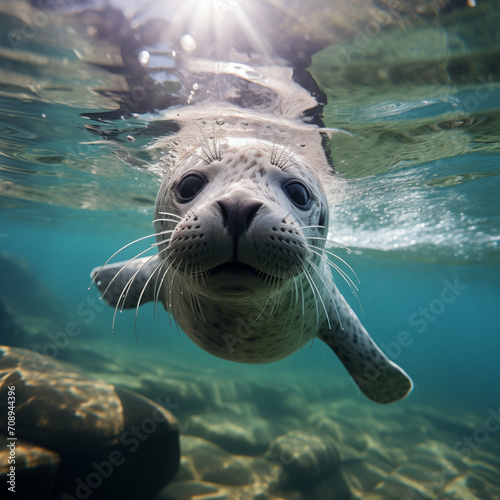 Robbe unter Wasser photo