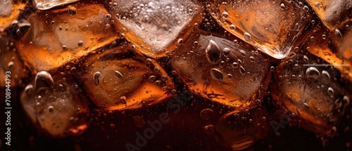 lridescent iced coke, macro photography close up. photo