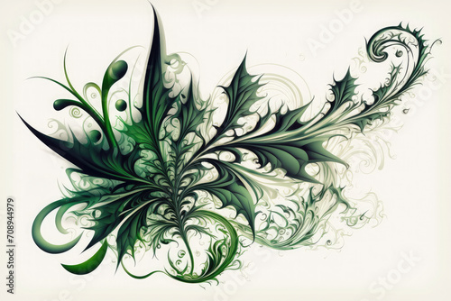 Abstract illustration of cannabis leaves on a white background. 