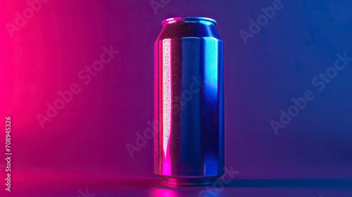 Neon Soft Drink Can Mockup