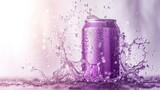 Purple Soft Drink Can Mockup
