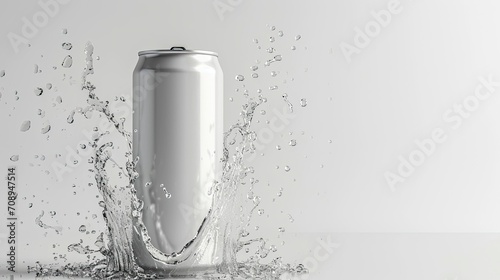 White Soft Drink Can Mockup photo