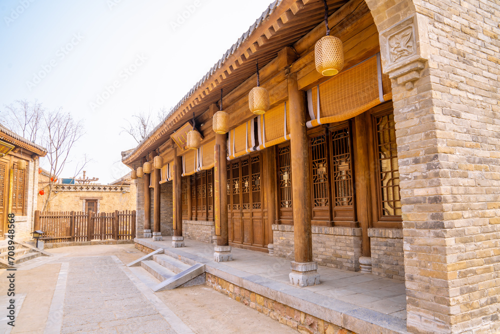 Obraz premium The house where the inhabitants lived in ancient China
