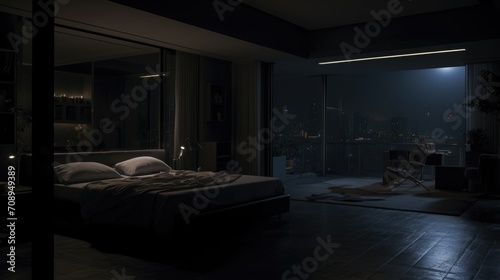 Bedroom room with bed interior design