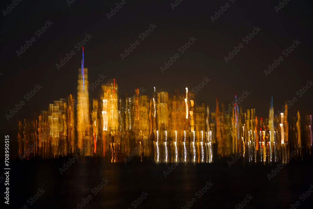 Abstract long exposure effect of Manhattan, NYC, USA