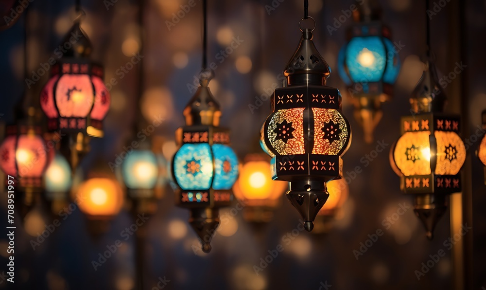 Ramadan lanterns with perfect lighting. Generative Ai
Ramadan lanterns with perfect lighting. Generative Ai