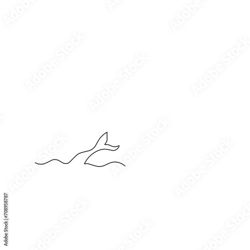 One Line Drawing Whale Tail © Pragos